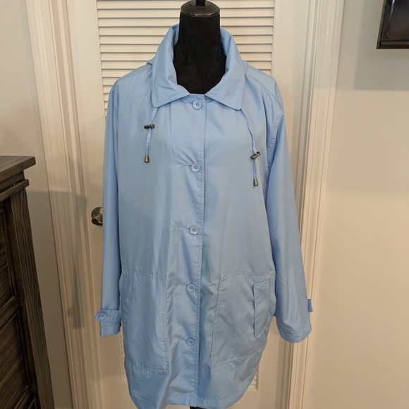 Sky Blue Women's Hoodie Utility Jacket Size XL New No Tag - Picture 1 of 12